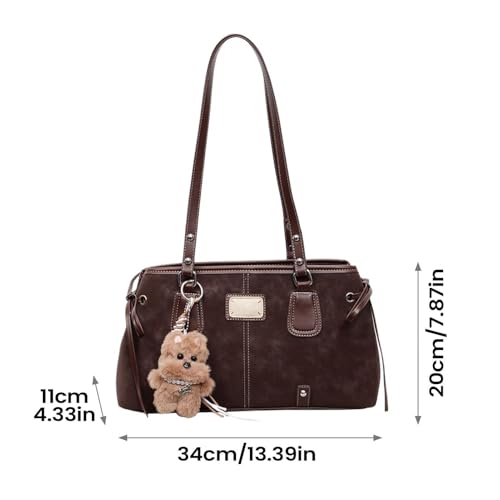 Sac à main en cuir synthétique rétro de haute qualité avec pompon