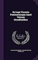 de Lege Voconia Feminarumque Apud Veteres Hereditatibus 1343204992 Book Cover