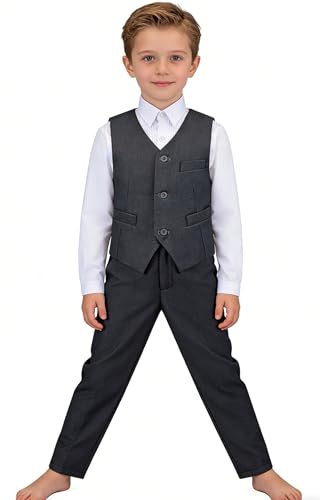 Image of Boys Suit for Kids Formal Slim Fit Tuxedo Suits Ring Bearer Outfit