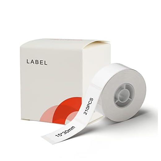 210 Pçs D11/D110/D101 Etiquetas de endereço de fita de etiquetadora Pasta de arquivo de nome Etiquetas adesivas à prova d'água para escola, mamadeiras, roupas, 15 x 30 mm, 210 etiquetas/rolo, branco