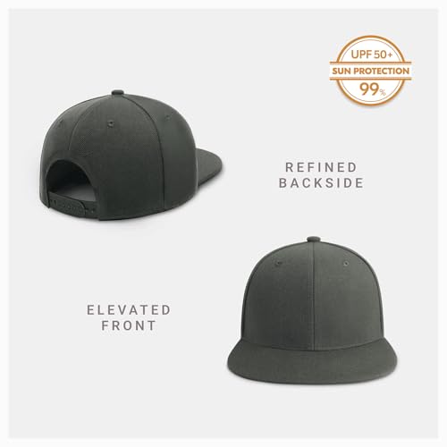 Image of CHOK.LIDS Flat Bill Visor Classic Snapback Hat Blank Adjustable Brim High Top End Trendy Color Style Plain Tone Baseball Cap