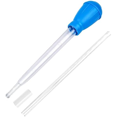IAFVKAI Aquarium Multifunction Dropper Pipette Manual Cleaner Water Changer Cleaning Tool Siphon Dropper Remover 30ml Coral Feeder Waste Cleaner for Fish Tank Aquarium Blue Cover