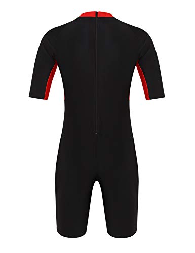 ACSUSS Mens Round Neck Half Sleeves Boxer Shorts Leotard Bodysuit Shorty Wetsuit Warm Swimwear4