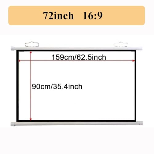 Pantalla manual retráctil para proyector 72" 16:9 miniatura 4