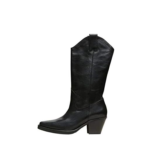 SELECTED FEMME Dam Slflouise läder cowboy Boot B stövlar, svart - 38 EU