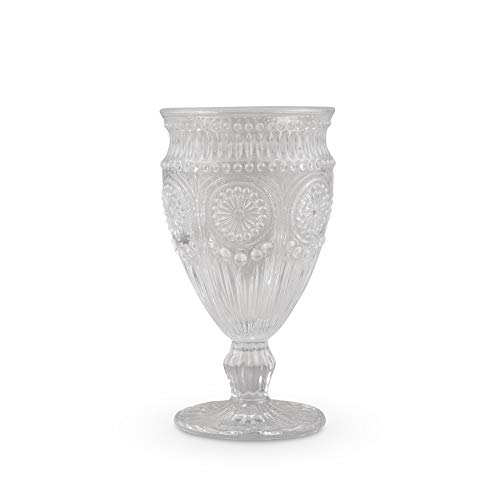 Weddingstar Vintage Inspired Pressed Glass Goblet, Clear