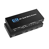 AYJYZHIAG 4K-kompatibler Multiviewer 4x1 1080P Quad Screen Multi Viewer Multi-Viewer Splitter Seamless Switcher mit IR for PC