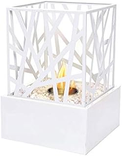 Bio Ethanol Fireplace Indoor Outdoor Camping Top Burner Fire Funky Black Tabletop (White)
