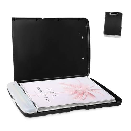 Classeur pour documents portable A4 avec boîte de rangement de bureau noire