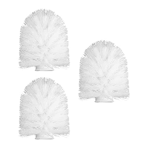 Image of 3pcs Bowl for Tools Plastic Household Replacement Cleaners Round Accessories Heads Durable Head Home Scrubber Brush Hotel Cleaning System Bathroom White
