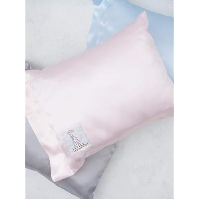 Little Giraffe Satin Decor Pillow - Ultra-Soft Feather Yarn Knit with Elegant Satin Trim - 10 x 13, Pink