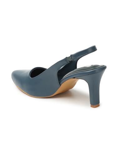 Image of ELLE Women Stylish and elegant Slingback Kitten Heel Mule Sandal