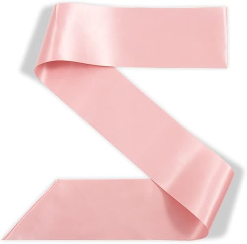 Miniatura 4 de 10 bandas lisas de satén color oro rosa en blanco para adultos, 3.15 pulgadas de ancho x 35 pulgadas de largo de hombro a cadera