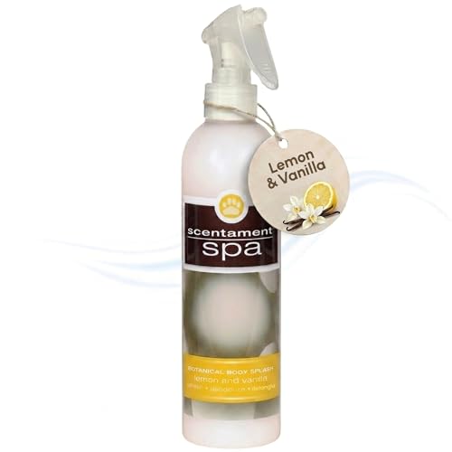 Image of Best Shot Scentament Spa Botanical Body Splash, Detangler Spray, Body Spray for Pets, Cat and Dog Cologne Spray, Lemon Vanilla, 8 Oz.