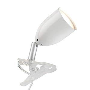 BRILLIANT lamp Leo LED clip lamp blanc | 1x LED-PAR51, GU10, lampe à réflecteur LED 3W incluse, (240lm, 2700K) | Échelle A ++ à E | Avec interrupteur à cordon