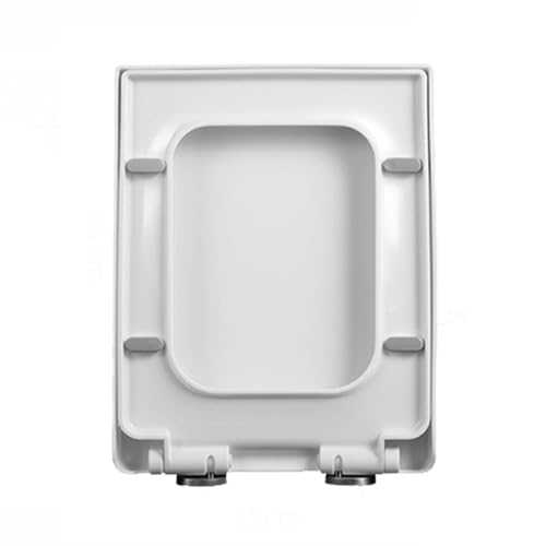 Asiento de Inodoro Cuadrado con Cierre Suave, 45 x 35 cm, Fabricado en PP. Fácil de Limpiar, Cierre Lento, liberación rápida.