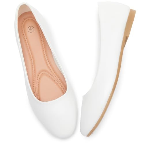 Image of Women's Ballet Flats Shoes Comfortable PU Leather Dress Slip on Shoes Teacher Business Casual