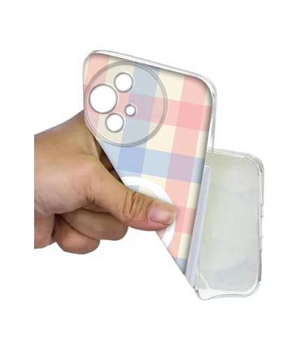 Image of Case Cover for Alcatel V3 Ultra 5G Pastel Checkboard Magnetic Ring Design (Not Magnetic Compatible) | UV Printed Soft TPU Shockproof Back Case for Alcatel V3 Ultra 5G