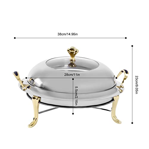 Buffet Chafing Dish Speisewärmer Buffetwärmer Edelstahl, 3L Speisewärmer mit Atmungsaktiver Deckel, Warmhaltebehälter für Catering, Buffet und Party – Bild 5