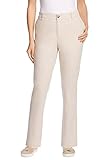 Woman Within Plus Size Adjustable Waist Straight-Leg Chino - 20 W, Natural Khaki