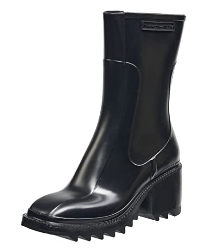 French Connection Women's Kloe Terrain Ankle Booties Comfortable Work Fall Winter Pointy Toe Fashion Shoes Pull On Heeled Hiking Rain Boots for Women