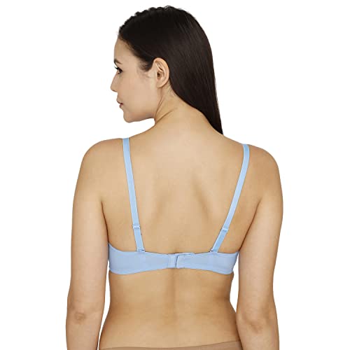 Image of Zivame Women's Polyamide Padded Non-Wired Casual 3 /4Th Coverage T-Shirt Bra (ZI1946FASHCBLUE0034C Blue 34C)