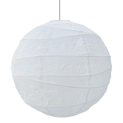 Image of (19.69'') Spheroidal Large Round Paper Lantern Lamp，White Irregular Hanging Lanterns Shades，Japanese Lantern Vintage Rice Paper Pendant Lamp Shades