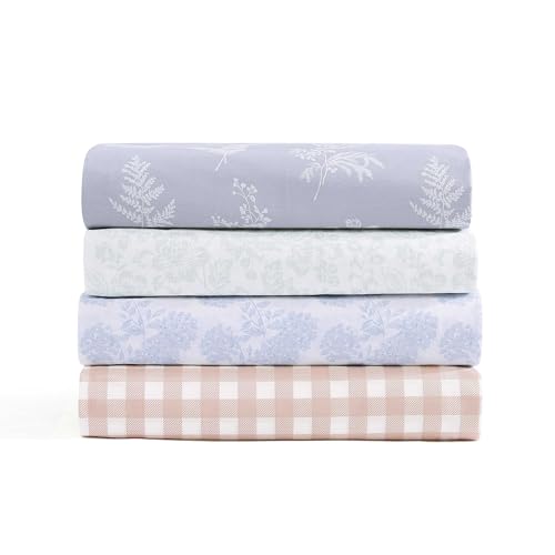 Image of Stone Cottage - Sheet Set, Crisp & Breathable Percale Cotton Bedding with Matching Pillowcases, 200-Thread Count, Deep Pocket, Vintage Inspired Home Essentials (Fairfield Blue, King)