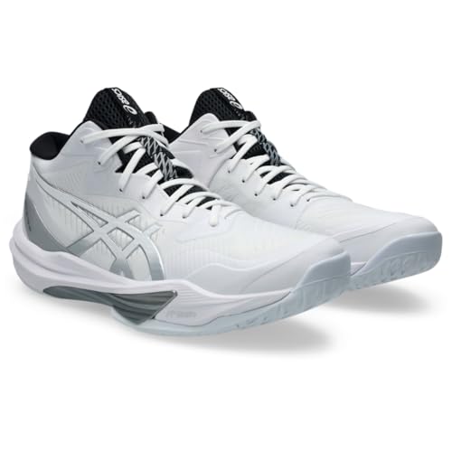 ASICS ASICS Men's Sky Elite FlyteFoam Mid Top 3 Volleyball Shoes, 12.5, White/White