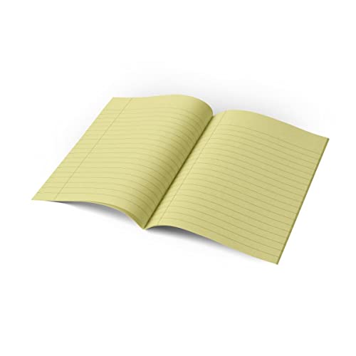 9″ x 7″ – 10mm Lined Tinted Paper – Exercise Book Yellow Cover – Yellow – Pack of 10