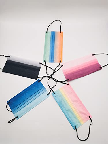 HYDROMED Masque Chirurgical Jetable Adulte Type IIR Boîte de 50(5 Sachets de 10), MULTICOLOR DEGRADE Cover