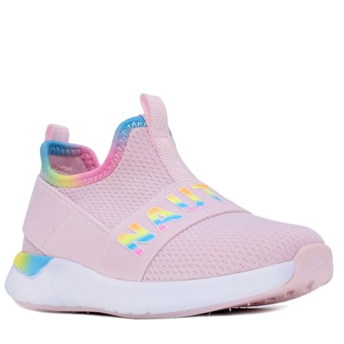Nautica Girls' Slip-On Sneaker - Athletic Running Kids' Shoe for Walking, Running, Tennis, and Sports Toddler and Little Kid-Sloats Toddler-Blush White Gradient-Size 10