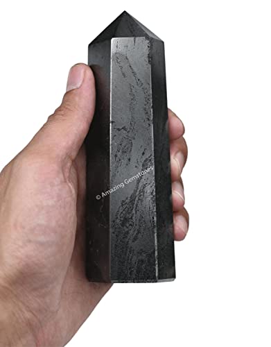 Image of Amazing Gemstone Large Hematite Crystal Towers ~ Natural Healing Crystal Point Obelisk for Reiki Healing and Crystal Grid (5.5 to 6 INCH)