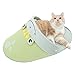 Dog Slipper Bed Pet Cave Bed Cat Mat Half Surrounded Cute Slipper Style with Pillow Frog Design