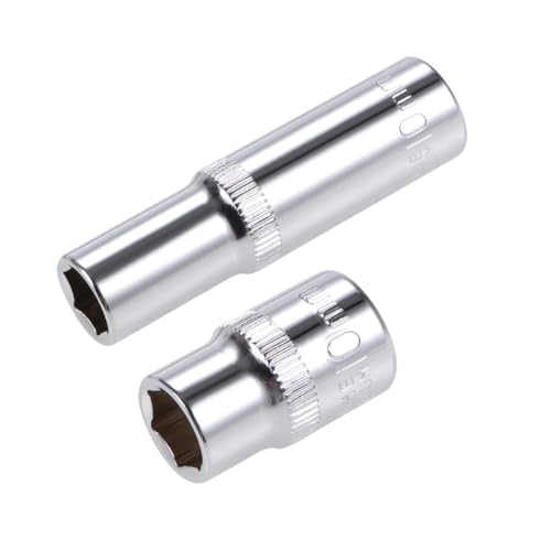 3/8-Inch Drive by 10mm Deep and Shallow Socket Set of 2 Pcs, Cr-V, 6-Point, Metric