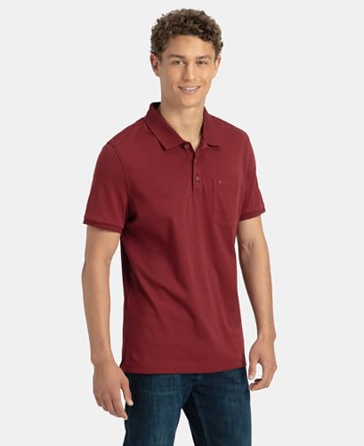 Image of Jockey 3913 Men's Super Combed Cotton Rich Solid Half Sleeve Polo T-Shirt with Chest Pocket
