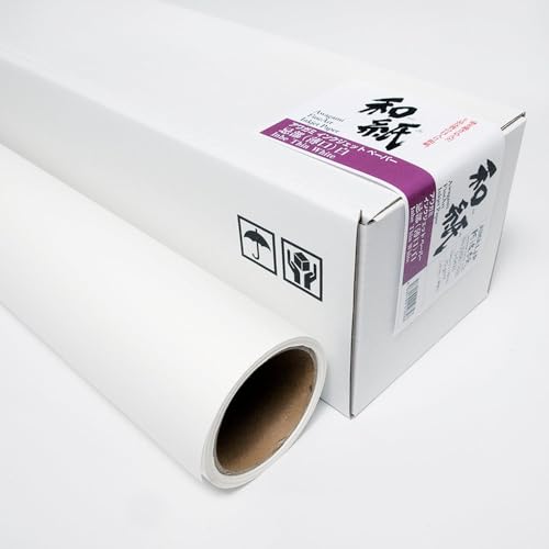 アワガミファクトリー インクジェットプリント用和紙 (2199612 AIJP いんべ(薄口)白 アウトレットロール 幅111.8cm× 長さ15m)