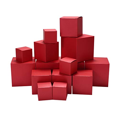 Quotidian Red Foldable Mix-sized Vintage Italian Pearlescent Paper Glitter Gift Boxes with Lids 2