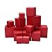 Glitter Paper Gift Boxes with Lids Assorted Sizes, 2x2x2 3x3x3 4x4x4 Pack 15 by Quotidian (Red)