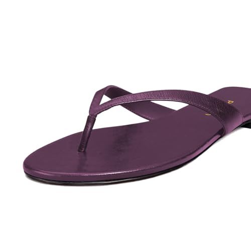 Pazzion Women Comfortable Open Round Toe Flip Flop Sandals Slip On Thong Strappy Flats Slippers Summer Party Shopping Shoes Size 4-16 US4