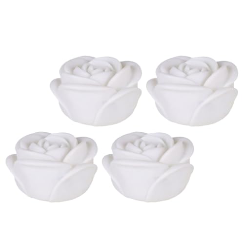 Lámpara de vela LED rosa de alta simulación con luz clara decorativa pack de 4