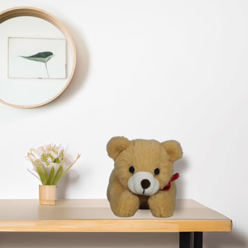 Image of Plush Sleepy Bear Stuffed Toy, 20 cm, Soft Velvety Material Brown