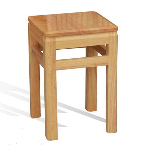 Taburete cuadrado de madera para el hogar, taburete bajo (30 x 30 x 45 cm), asiento de madera versátil, muebles elegantes y duraderos para uso en interiores