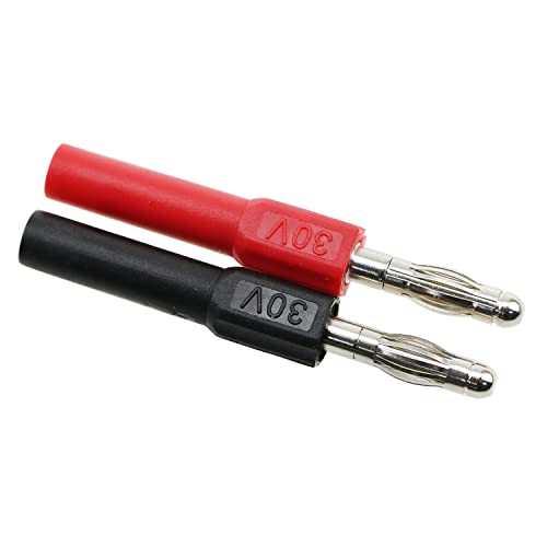 Image of 4mm Banana Socket ZZHXSM 4PCS Black and Red 4mm Male to Female Banana Jack Adapter Coupler Connector Extension Insulated 30V AC / 60V DC 10A Copper Banana Plug