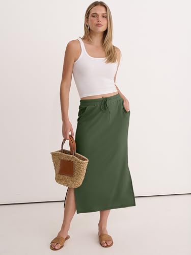 Image of ANRABESS Casual Maxi Skirts for Women, High Waist, Summer, Drawstring, Ideal for Daily Wear, Office & Weekend Outings 2026