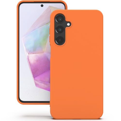 Image of YATWIN Silicone Back Case for Samsung Galaxy A35, Soft-Touch Phone Back Cover for Samsung Galaxy A35 - Orange
