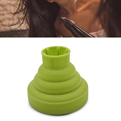 Diffuseur sèche-cheveux silicone pliable vert flexible pour buse 3.6 à 5.1 cm - 2