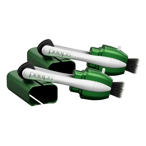 Image of CarbonKlean Peeps Eyeglass Lens Cleaner - Efficient and Durable Carbon Microfiber Technology - Exclusively Used by NASA - 500 Uses, Soft Touch Green (2 Pack)