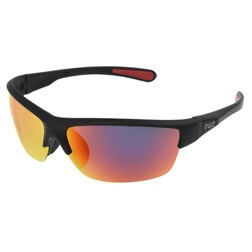Foster Grant Men's All Terrain Gilbert Wrap Sunglasses, Black, 72.5mm