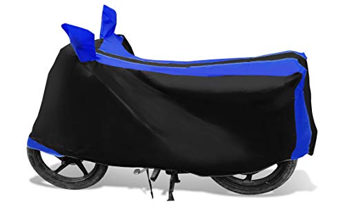 Image of Auto Hub Bike Cover Compatible with Glamour with Mirror Pocket, Dustproof, Heat Resistant, Triple Stitched, Glamour Bike Cover- Black, Blue
